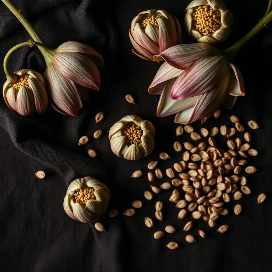 Makhana harvest close-up